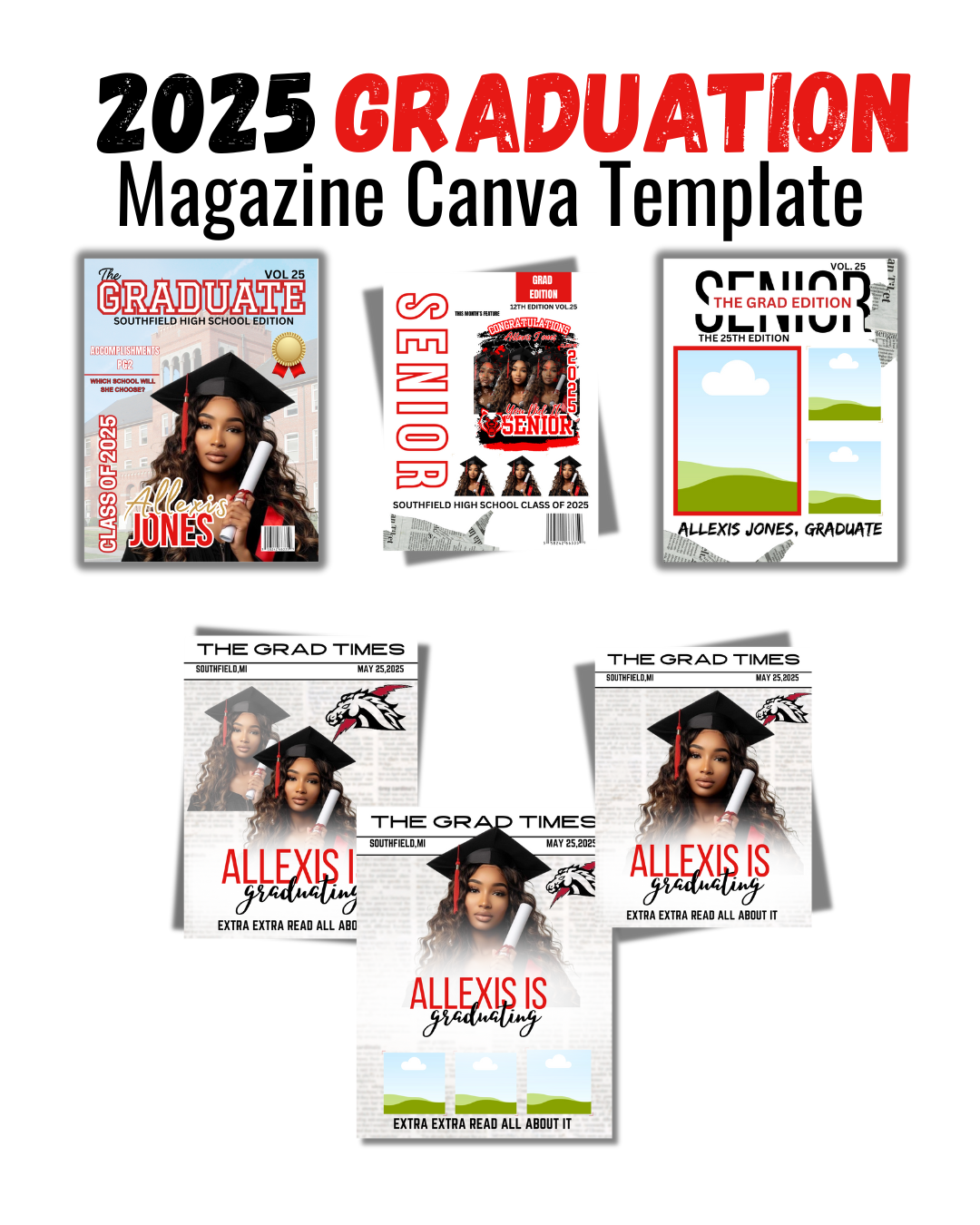 GRADUATION 2025 MAGAZINE CANVA (PLR) TEMPLATE